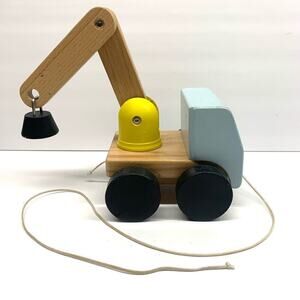 Vintage Ikea 1999 Wooden Pull Toy Tow Truck With Magnetic Pull!  Retro Y2K